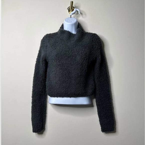 Aerie Black Fuzzy Sweater - Picture 3 of 4